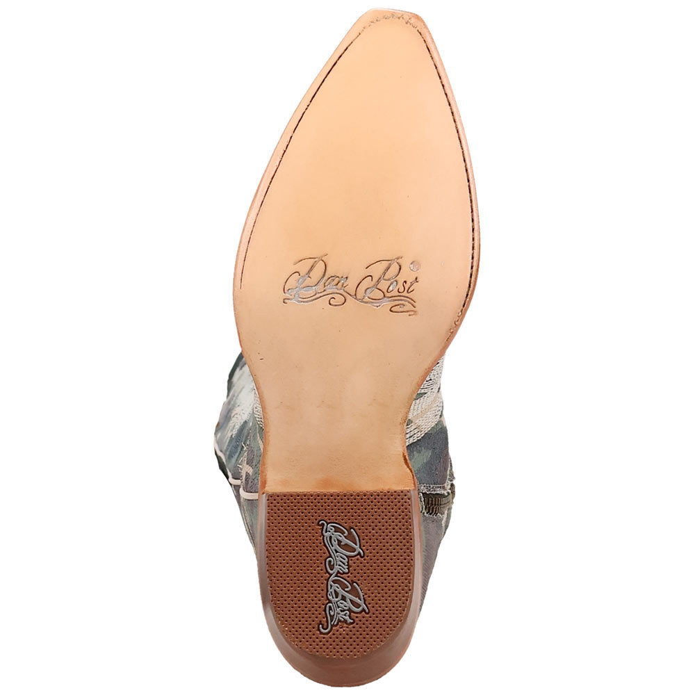 Dan Post Darlin’ Fabric Camo Snip Toe Zipper Western Cowgirl Boots