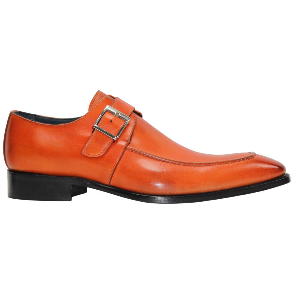 Garda Orange Calfskin Monstraps Moc Toe Oxfords | Duca Dress Shoes for Men