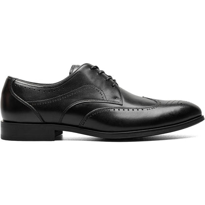 Stacy Adams Bryant Black Smooth Burnished Leather Wing Toe Oxford (USA Men Size)