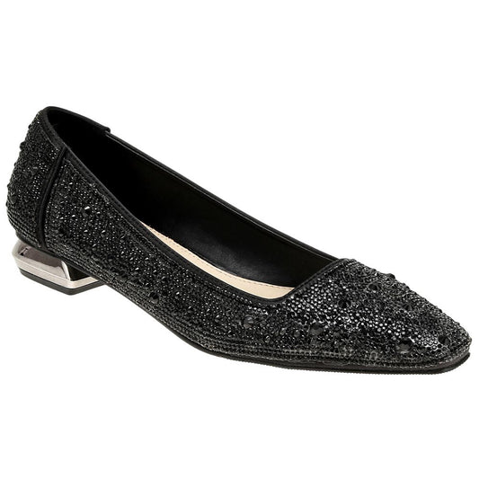 Lady Couture Fever Women's Black Rhinestone Crystal Pointed Toe Dress Shoes