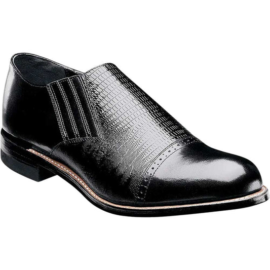 Stacy Adams Madison Black Kid & Lizard Print Slip-On