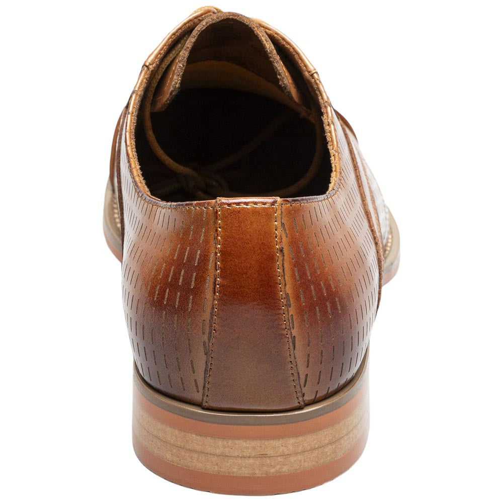 Stacy Adams Men’s Tan Textured Leather Cap Toe Oxfords Hobson