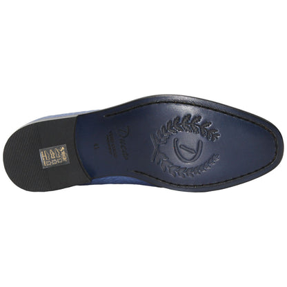 Vasto Light Blue Calfskin Leather Slip On | Duca Dress Loafers for Men