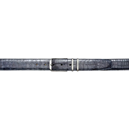Mezlan Men's Genuine Crocodile Belt in Grey