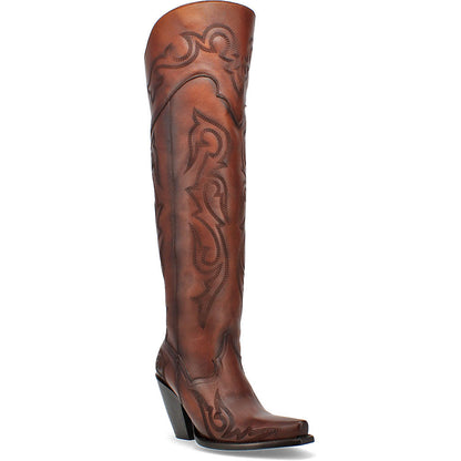 Dan Post Seduct Chestnut Leather Snip Toe Western Cowgirl Boot (USA Women Size)