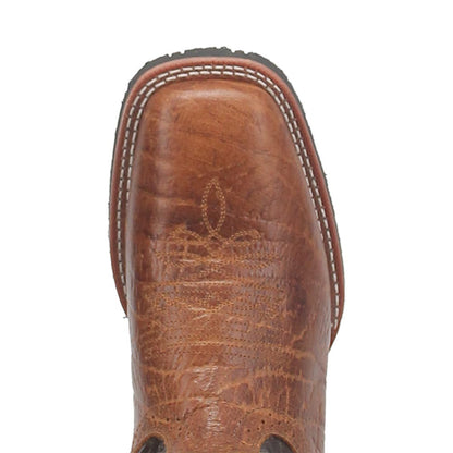 Laredo Broken Bow Rust Leather Square Toe Western Cowboy Boots (USA Men Size)