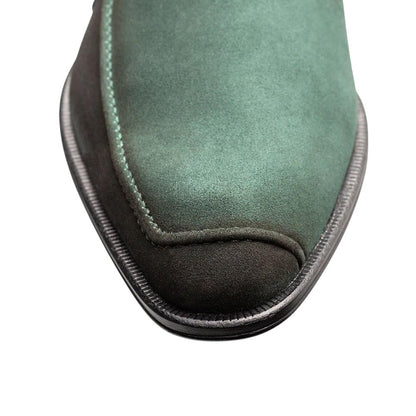 Mezlan Diesel Men's Forest Burnished Suede Moc Toe Monk Strap Shoes