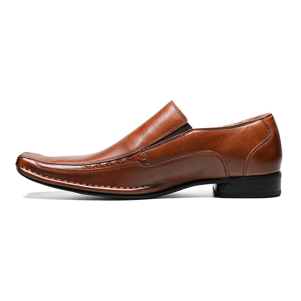 Stacy Adams Templin Cognac Leather Bike Toe Loafers (USA Men Size)