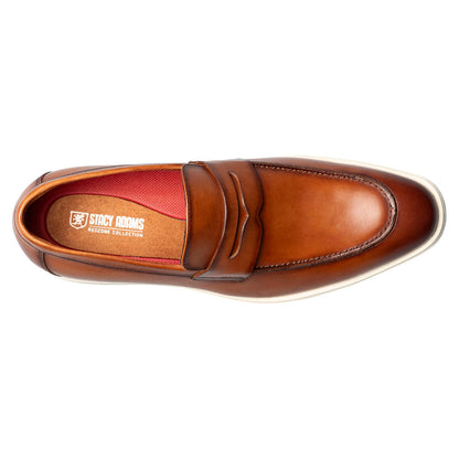 Spencer Moc Toe Penny Slip On | Stacy Adams Dress Loafers in Tan for Men