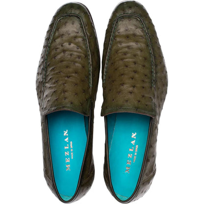 Mezlan Men’s Menor Olive Genuine Ostrich Slip-On