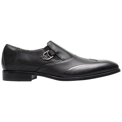Stacy Adams Lockwood Wingtip Ornament Black Slip On Dress Shoes for Men
