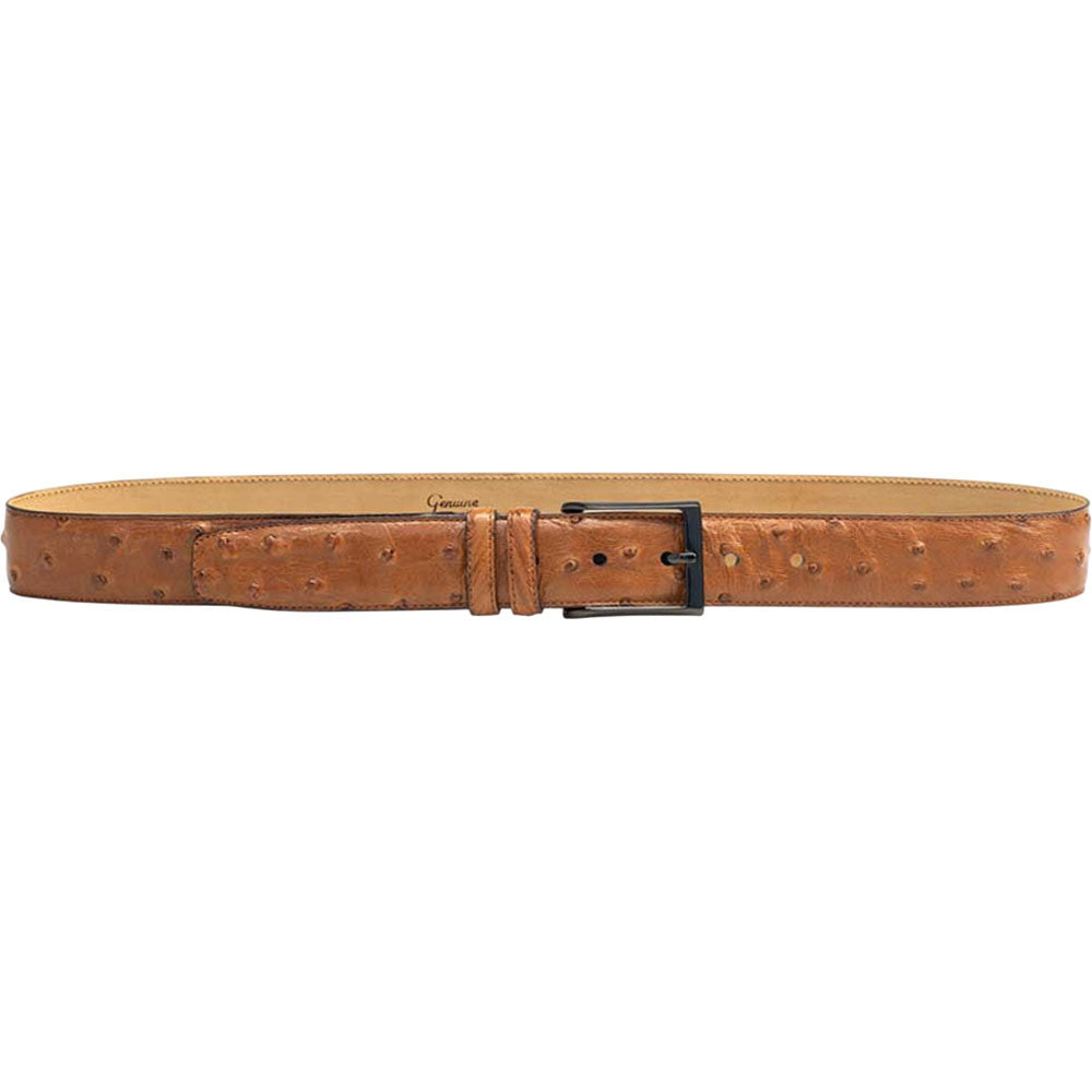 Mezlan Men's Genuine Ostrich Belt in Brandy