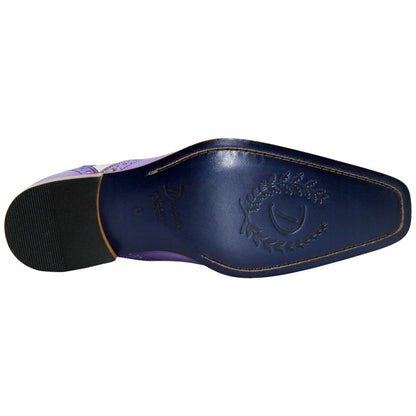 Duca Saranno Men's Lavender/Panna Calf-Skin Leather Oxfords Shoes