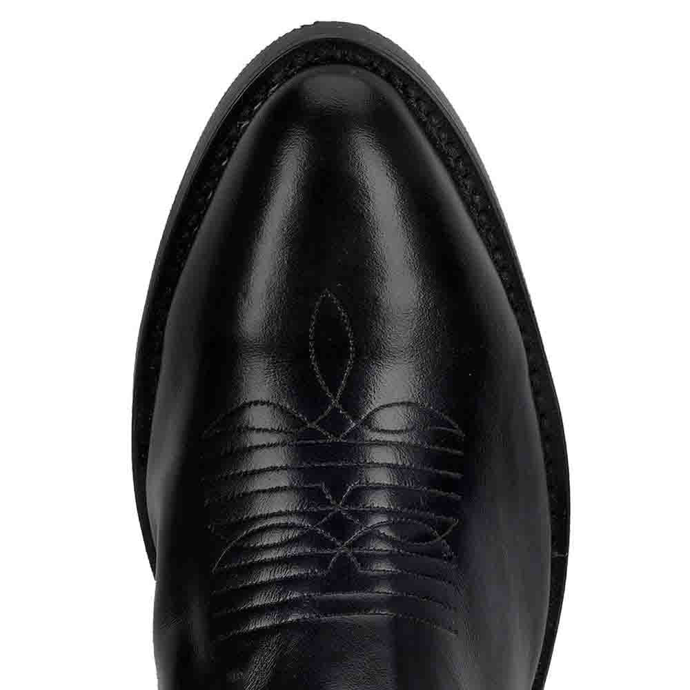 Laredo Paris Black Leather Round Toe Western Cowboy Boots (USA Men Size)
