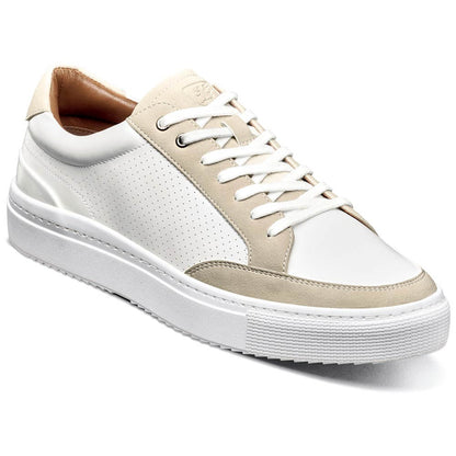 Stacy Adams Dorian White Smooth Leather Moc Toe Casual Shoes (USA Men Size)