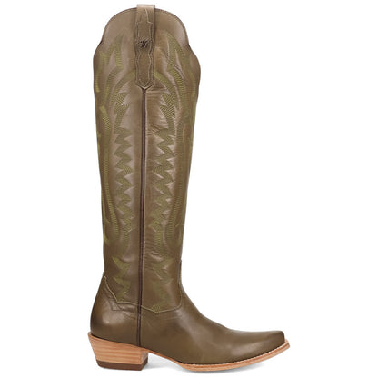 Dan Post Heartland Olive Leather Snip Toe Zipper Western Cowgirl Boots