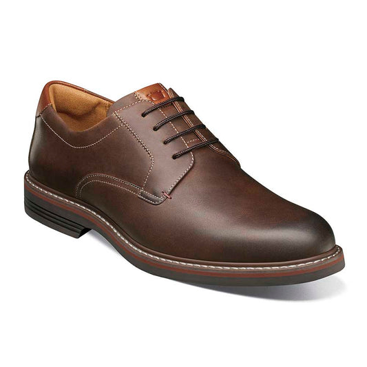Florsheim Norwalk Brown CH Smooth Leather Plain Toe Derby (USA Men Size)