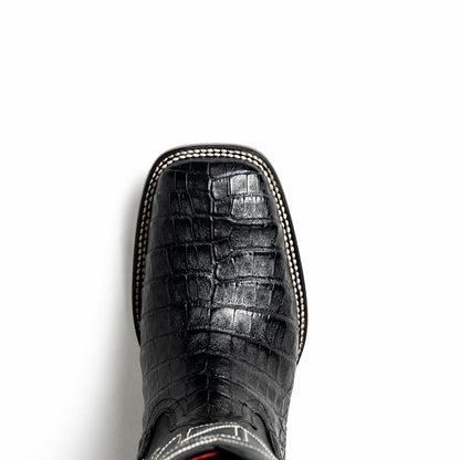 Tucson Genuine Caiman Belly Skin Black Cowboy Boot | Marco Di Milano Western Boots