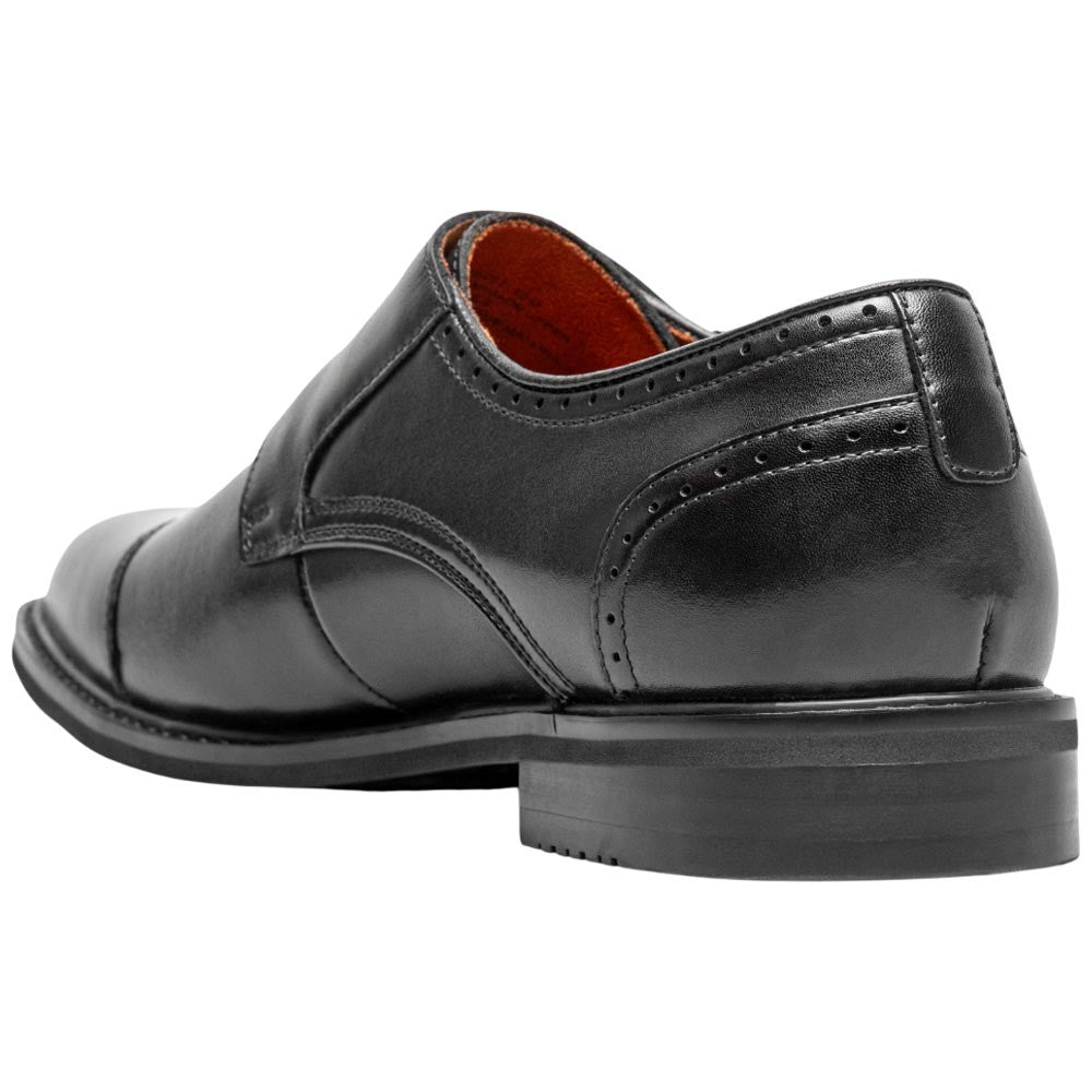 Stacy Adams Boswell Cap Toe Black Leather Double Monk Strap Dress Shoes for Men