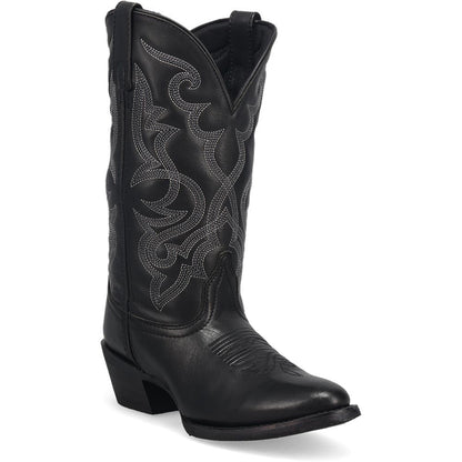Laredo Maddie Black Leather Round Toe Western Cowgirl Boots (USA Women Size)