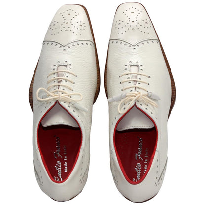 Bosco Bone Deer Skin Leather Lace Ups | Emilio Franco Dress Shoes for Men