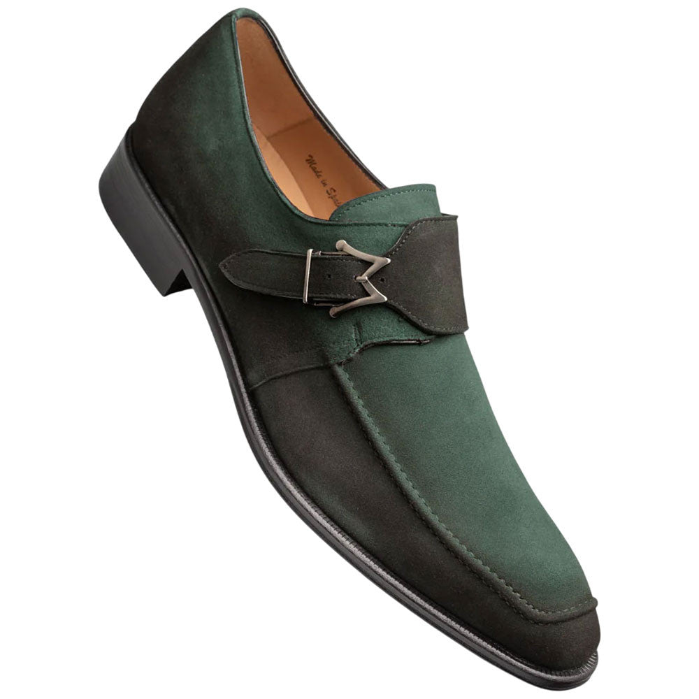 Mezlan Diesel Men's Forest Burnished Suede Moc Toe Monk Strap Shoes