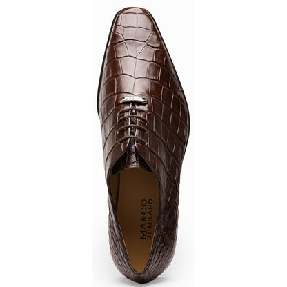 Marco Di Milano Bono Brown Alligator Dress Shoes