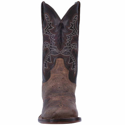 Dan Post Franklin 11” Broad Square Toe Boot Sand and Chocolate Leather Boot - shoeclassix.com