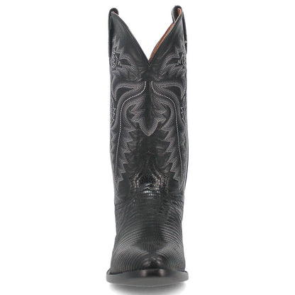 Dan Post Men’s Winston Black Exotic Lizard Leather 13” Round Toe Cowboy Boot - shoeclassix.com