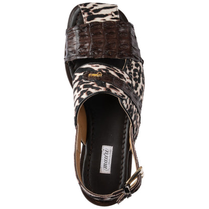 MAURI Shoes Men’s Bali Sandal Sport Rust White Hornback & Pony Leather Luxury Sandals