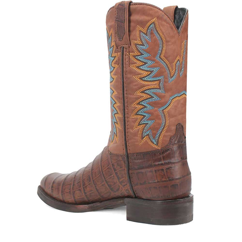 Dingo TrailBoss Brown Crocodile Print Round Toe Western Cowboy Boot(US Men Size)