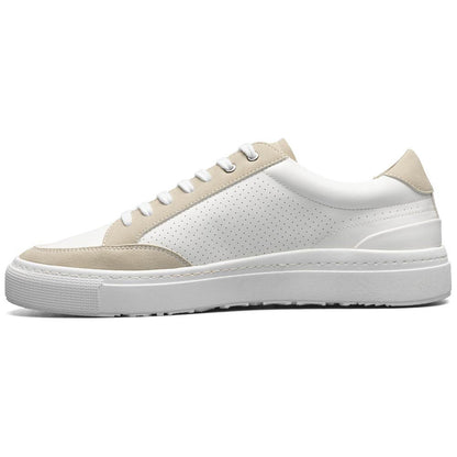 Stacy Adams Dorian White Smooth Leather Moc Toe Casual Shoes (USA Men Size)