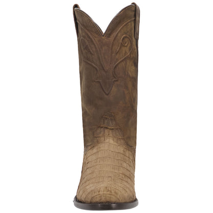 Dan Post Makara Genuine Caiman Crocodile Brown 13” Round Toe Boot (US Men Size)