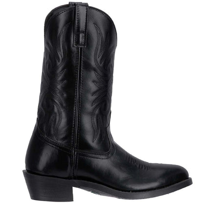 Laredo Paris Black Leather Round Toe Western Cowboy Boots (USA Men Size)