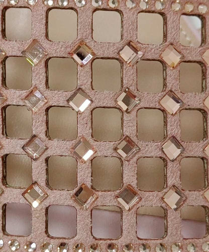 Lady Couture Women's Garden Rose Gold Geometric Crystal Flat Slide Sandals