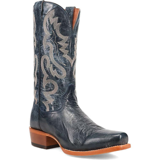 Dan Post Calvin Blue Leather Toe Shape 7 Western Cowboy Boots (USA Men Size)