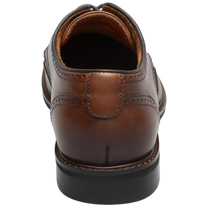 Stacy Adams Men’s Smooth Leather Wing Tip Brandy Oxfords Bennett