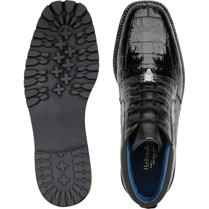 Belvedere Gallardo Black Men’s Caiman Crocodile Boots