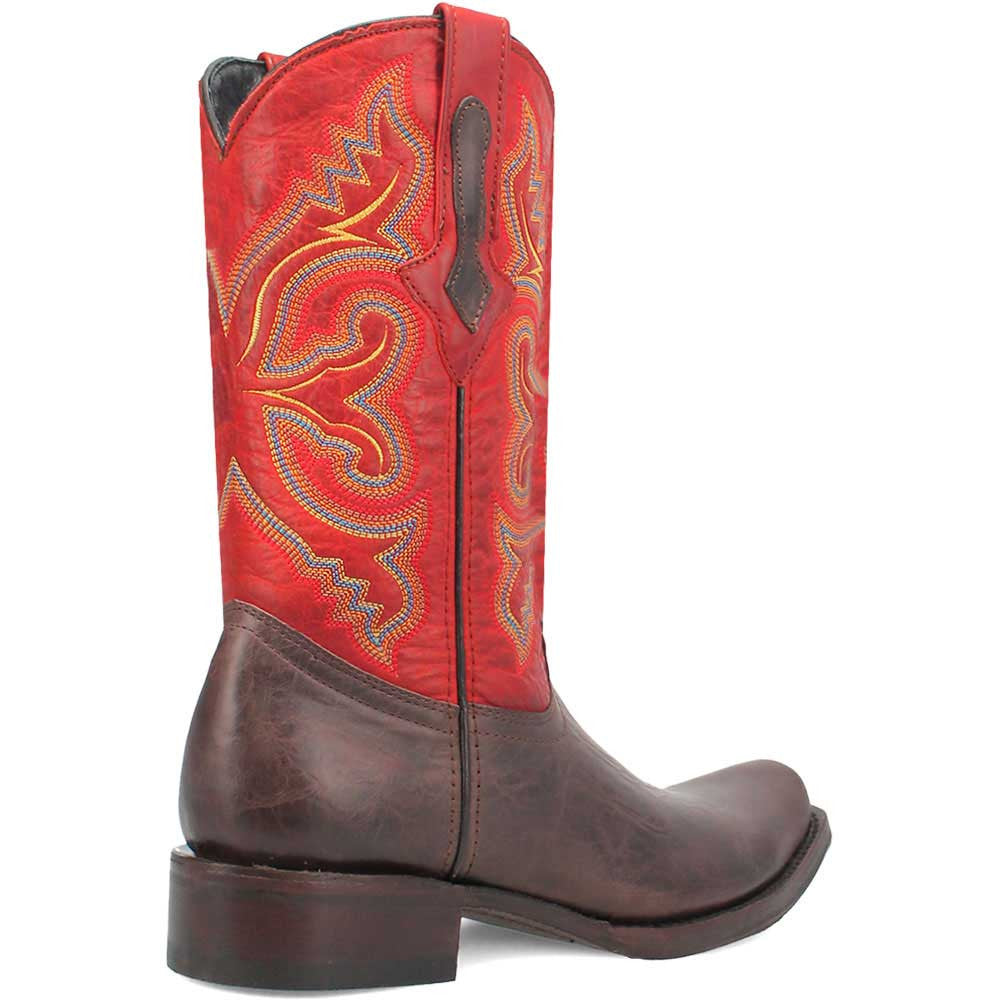 Dingo True Grit Brown/Red Leather Snoot Toe Western Cowboy Boots (USA Men Size)