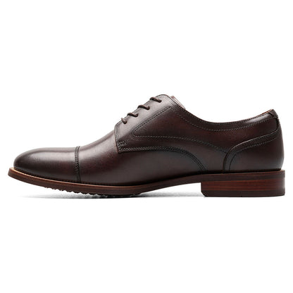 Florsheim Rucci Brown Smooth Leather Cap Toe Derby Dress Shoes (USA Men Size)