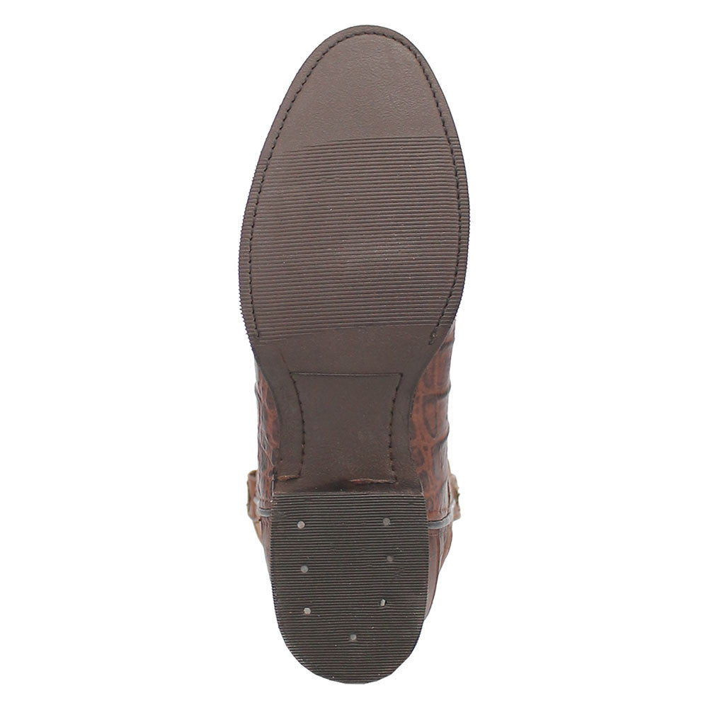 Dingo TrailBoss Brown Crocodile Print Round Toe Western Cowboy Boot(US Men Size)