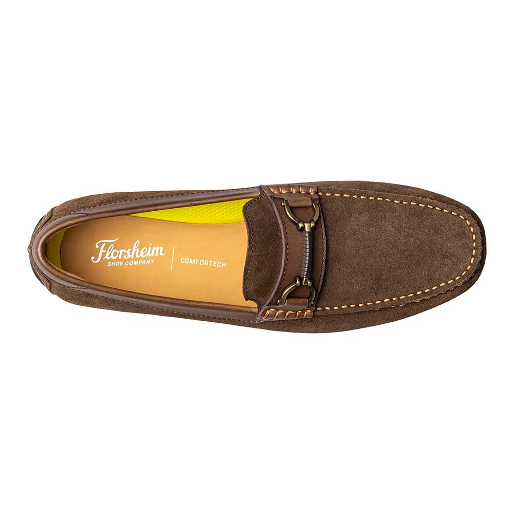 Florsheim Motor Brown CH Suede Leather Moc Toe Bit Driving Shoes (USA Men Size)
