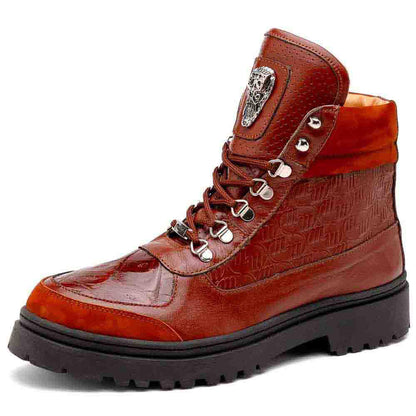 Mauri Men's Renegade Gold Baby Crocodile Skin and Nappa Baby Boots