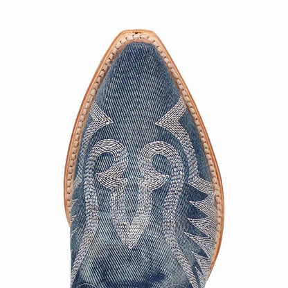Dan Post Darlin Denim Leather SnipToe Western Cowgirl Zipper Boot(US Women Size)