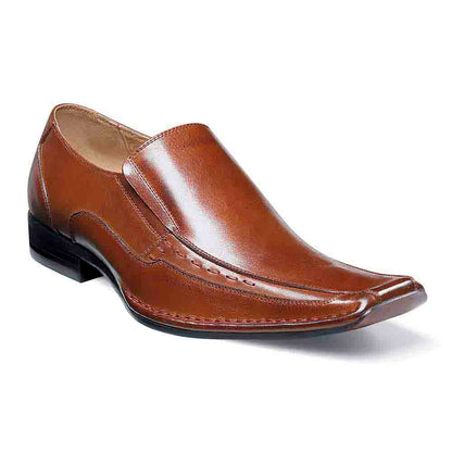 Stacy Adams Templin Cognac Leather Bike Toe Loafers (USA Men Size)