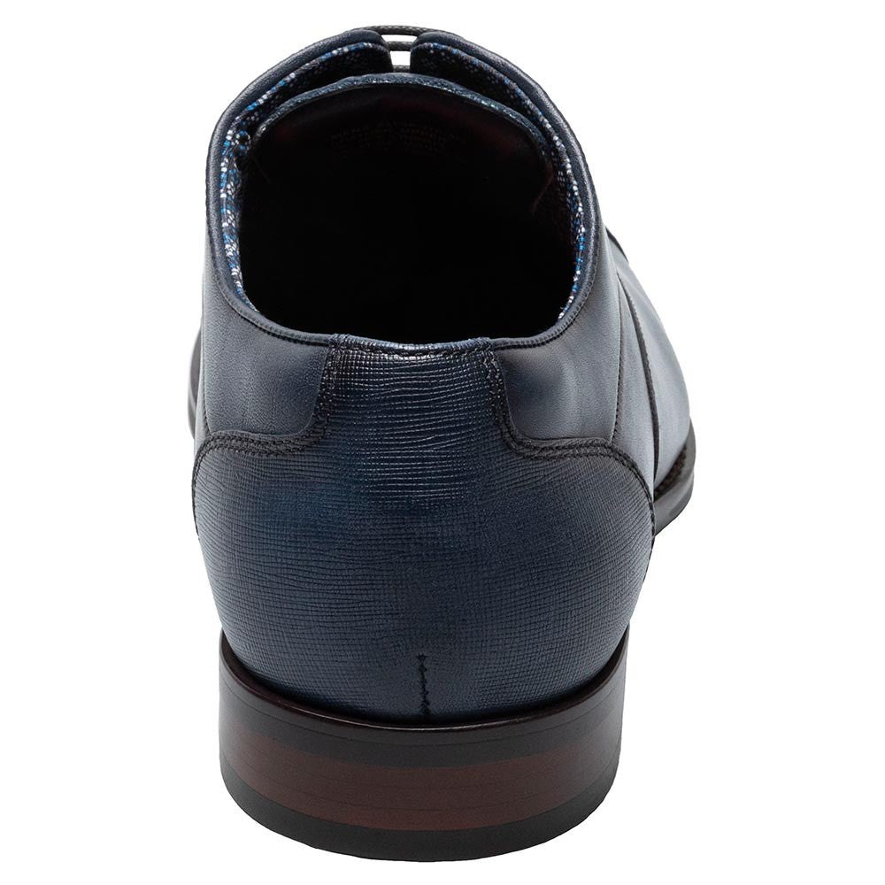 Stacy Adams Kallum Navy Burnished Leather Cap Toe Oxford Shoes (USA Men Size)