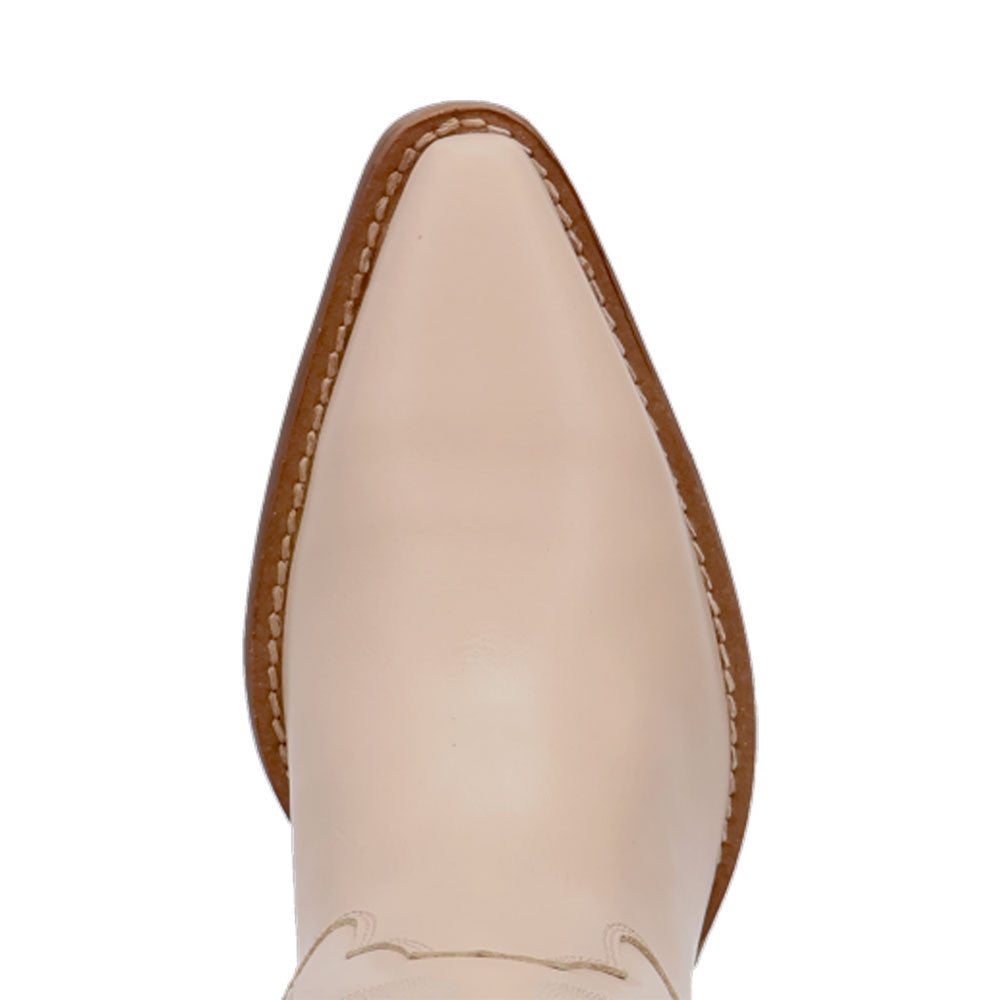 Hensley Leather Sand-on-Sand Embroidered Wooden Block Heel Snip Toe Women Boot | Dingo Western Cowgirl Boots