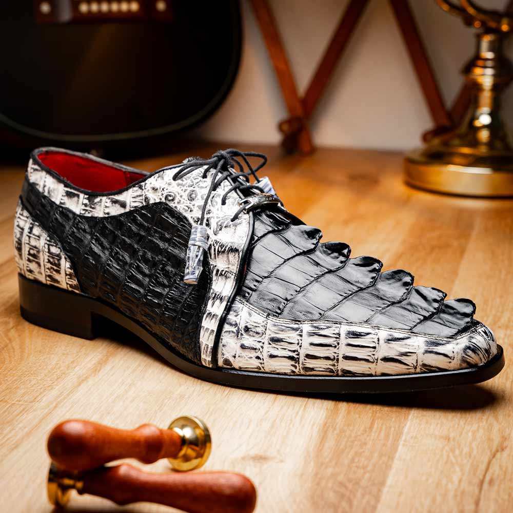 Marco Di Milano Caribe Derby Newspaper/Black Caiman Shoes