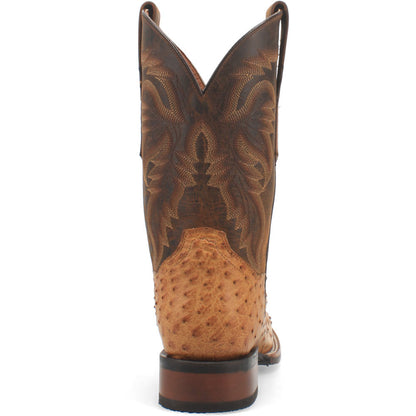 Dan Post Kershaw Genuine Ostrich Saddle/Brown Western Cowboy Boot (USA Men Size)