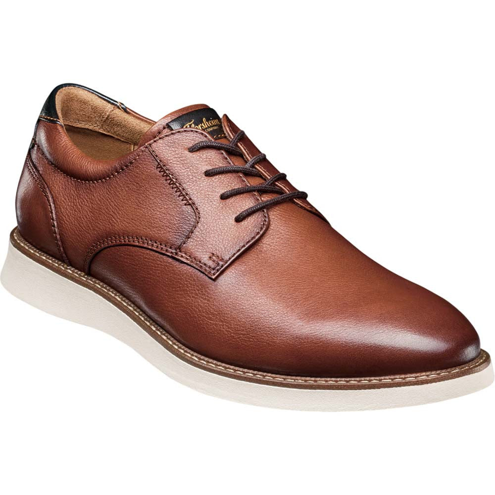 Florsheim Launch Cognac Smooth Leather Plain Toe Derby Dress Shoes (US Men Size)